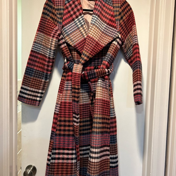 Souk + Sepia Pink Plaid Belted Coat - Picture 11 of 11